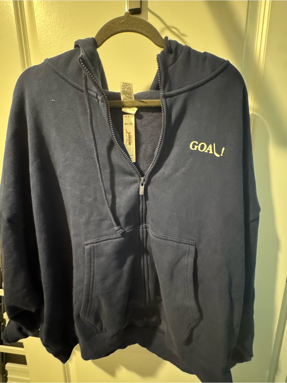 PINK Victoria’s secret GOAL! Navy Women’s Zip-Up Hoodie Jacket XXL
